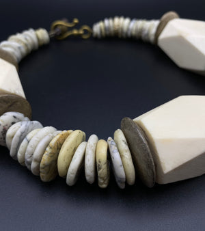 Dune Collar - Stone, Bone and Wood