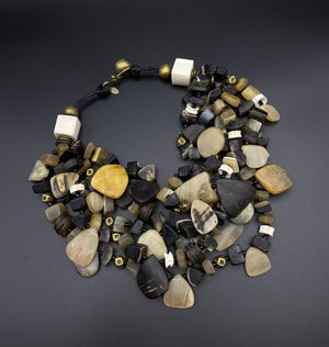 Mahaba Necklace - Horn, Brass & Bone