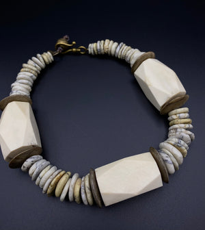 Dune Collar - Stone, Bone and Wood