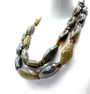 Giza Necklace - Antique African Agate and Brass