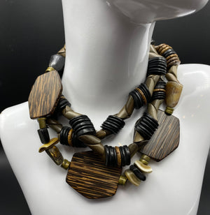 Macao Rope - Wood & Horn Necklace