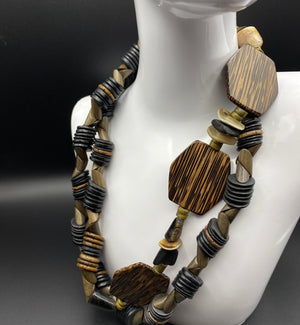 Macao Rope - Wood & Horn Necklace