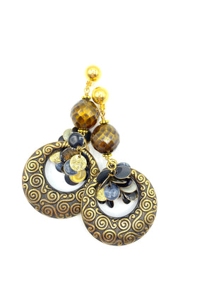 Drops of Gold - Dramatic Dangle Earrings