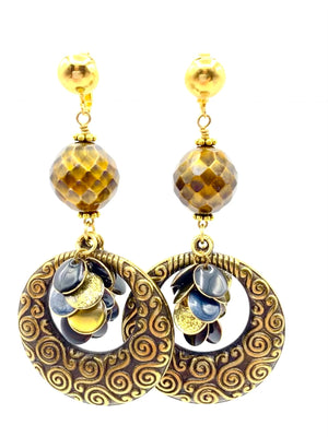 Drops of Gold - Dramatic Dangle Earrings