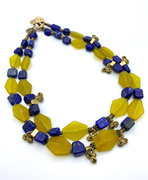 Isis Necklace - Lapis and Serpentine