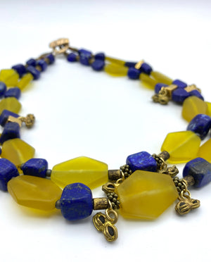 Isis Necklace - Lapis and Serpentine