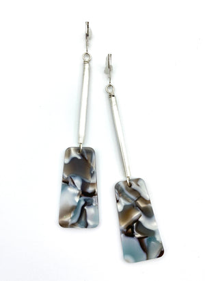 Deco Dangles - Grey Marbled Drops