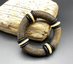 Desert Bangle - Ebony, Bone and Shell