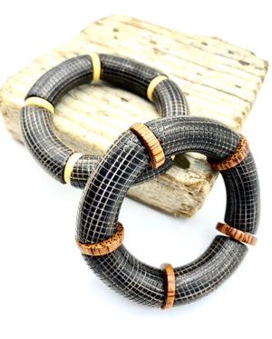 Desert Bangle - Black Circles Set (2)