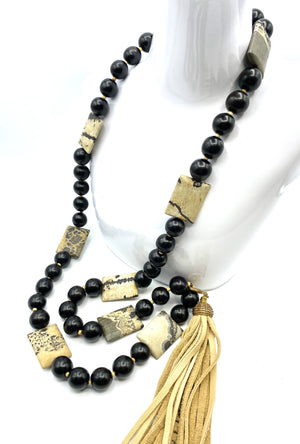 Drama Queen Necklace - Wood, Bone, Stone and Leather