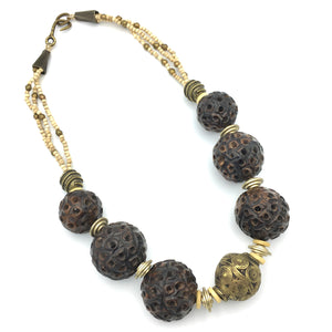 Ebony and Brass Necklace - Tribal Statement