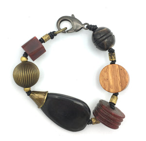 Ethnic Horn & Leather Bracelet