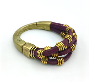 Royal Bangle - Leather and Brass