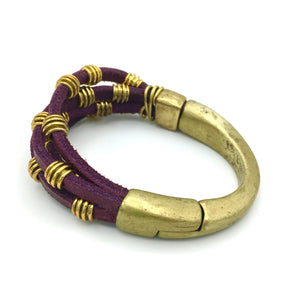 Royal Bangle - Leather and Brass