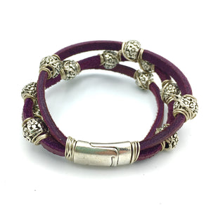 Royal Bangle - Leather and Sterling