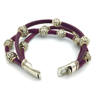 Royal Bangle - Leather and Sterling