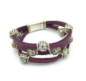 Royal Bangle - Leather and Sterling