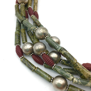 Forest Collar - Moss Agate & Sterling Necklace