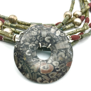 Forest Collar - Moss Agate & Sterling Necklace