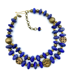 Nomad Collar - Lapis Lazuli and Brass