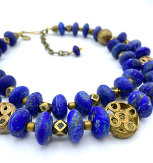 Nomad Collar - Lapis Lazuli and Brass